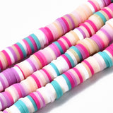 1 Strand, 6mm, Heishi Beads, Environmental Handmade Polymer Clay Beads, Disc/Flat Round  in Hot Pink Shades