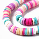 1 Strand, 6mm, Heishi Beads, Environmental Handmade Polymer Clay Beads, Disc/Flat Round  in Hot Pink Shades