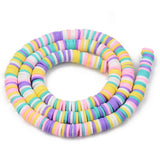 1 Strand, 6mm, Heishi Beads, Environmental Handmade Polymer Clay Beads, Disc/Flat Round  in Multi Shades