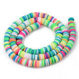 1 Strand, 6mm, Heishi Beads, Environmental Handmade Polymer Clay Beads, Disc/Flat Round  in Multi Shades