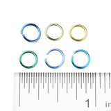1 box (1,080 pcs), 6x0.8mm, 6 Colors Aluminum Wire Open Jump Rings  in Green Blue Shades Mixed Color