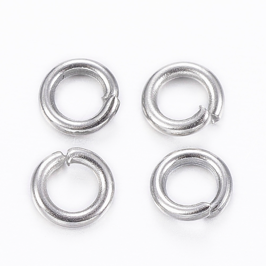 50pcs/ 100pcs, 5x1mm (18 Gauge) , 304 Stainless Steel Jump Rings, Close but Unsoldered Jump Rings, in  Stainless Steel Color