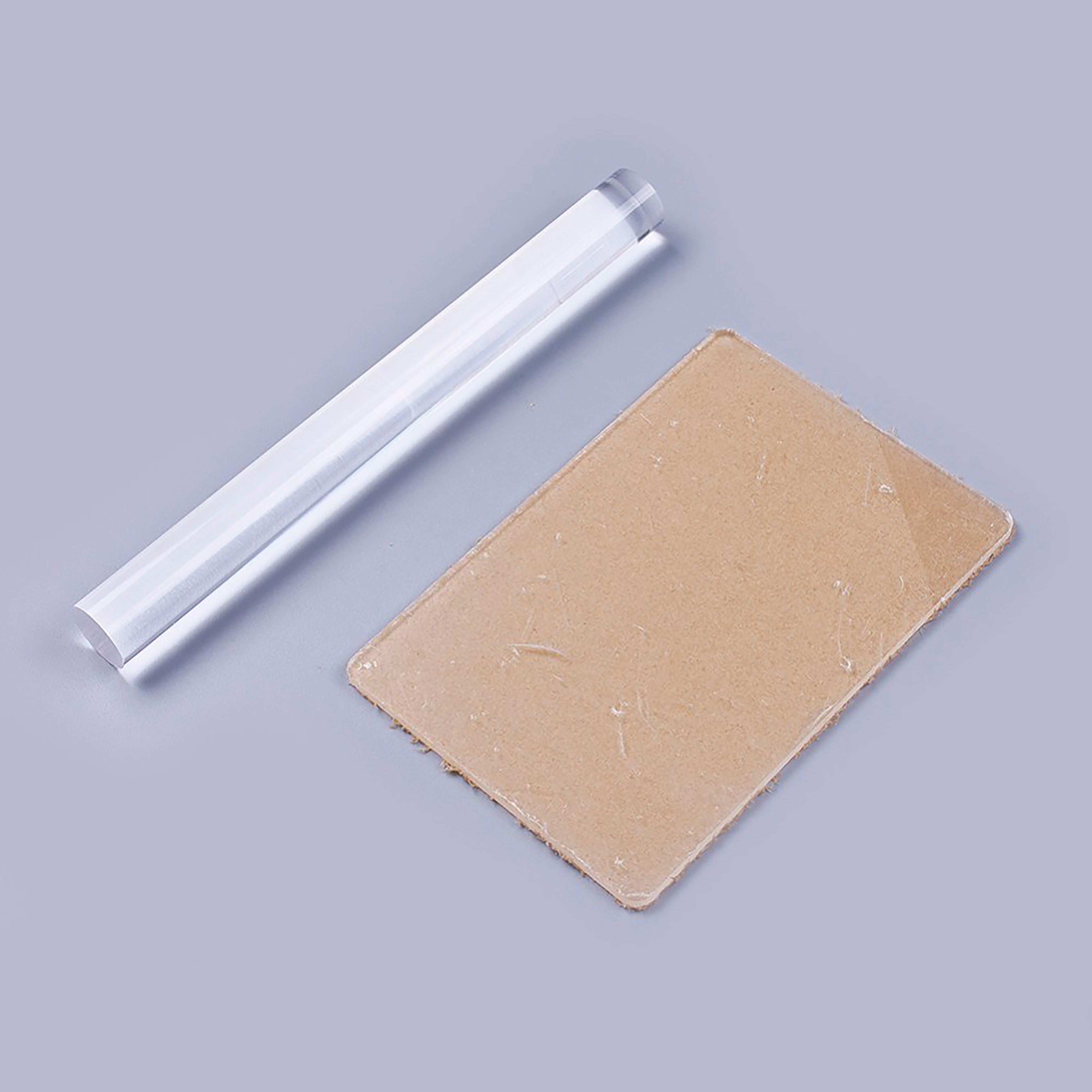 Acrylic Clay Roller and Pressure Plate Set, 20x2cm