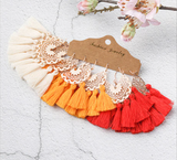 3pairs (6pcs) , Boho Tassel Drop Earrings Bundles Jewelry Accessories