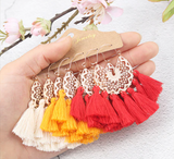 3pairs (6pcs) , Boho Tassel Drop Earrings Bundles Jewelry Accessories