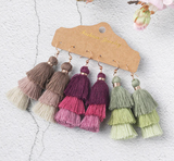 3pairs (6pcs) , Boho Tassel Drop Earrings Bundles Jewelry Accessories