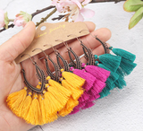 3pairs (6pcs) , Boho Tassel Drop Earrings Bundles Jewelry Accessories