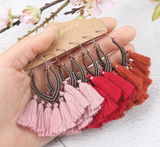 3pairs (6pcs) , Boho Tassel Drop Earrings Bundles Jewelry Accessories