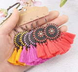 3pairs (6pcs) , Boho Tassel Drop Earrings Bundles Jewelry Accessories