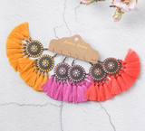 3pairs (6pcs) , Boho Tassel Drop Earrings Bundles Jewelry Accessories