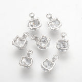 1pc, 11x7x5.5mm, Alloy Cubic Zirconia Charms, Nickel Free, Real Platinum Plated, Cat