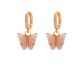 1 pair(2pcs),  Butterfly Drop Earrings in Blush