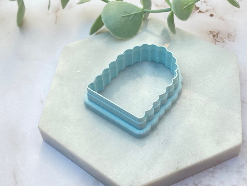 Curly Border Dome Shaped Polymer Clay Cutter | Fondant Cutter | Cookie Cutter