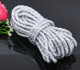 2 Meters, 5mm, Faux Leather Jewelry Braided Cord Silver