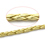 2 Meters, 3mm, Faux Leather Jewelry Braided Cord Golden