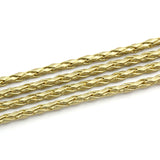 2 Meters, 3mm, Faux Leather Jewelry Braided Cord Golden