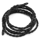 2 Meters, 3mm, Faux Leather Jewelry Braided Cord Black