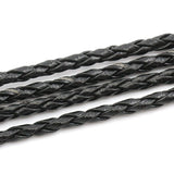 2 Meters, 3mm, Faux Leather Jewelry Braided Cord Black