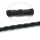 2 Meters, 3mm, Faux Leather Jewelry Braided Cord Black