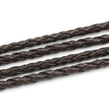 2 Meters, 3mm, Faux Leather Jewelry Braided Cord Coffee