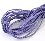 2 Meters, 3mm, Faux Leather Jewelry Braided Cord Mauve