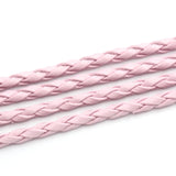 2 Meters, 3mm, Faux Leather Jewelry Braided Cord Pink