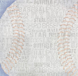 Hot off the Press  Baseball Words Paper 12x12 Scrapbook Paper Sheet