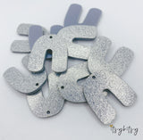 2pcs, Approx 30mm U shaped Glittered Acrylic Pendant - choose your colour
