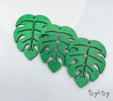 1 Pair (2pcs), 55mm, Big Acrylic Monstera Leaf Pendant
