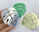 1 Pair (2pcs), 55mm, Big Acrylic Monstera Leaf Pendant