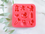 Fondant Molds Cake Mould Silicone Chocolate Candy, Soap, UV Resin & Epoxy Resin Jewelry Making Baby Pram