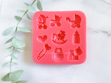 Fondant Molds Cake Mould Silicone Chocolate Candy, Soap, UV Resin & Epoxy Resin Jewelry Making Baby Pram