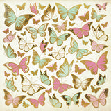 Kaisercraft All That Glitters 12x12 Specialty Paper - Golden Butterflies