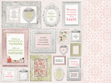 Kaisercraft Cottage Rose Collection Framed 12x12 Scrapbook Paper