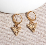 1 pair(2pcs),  North Star Drop Earrings in Gold