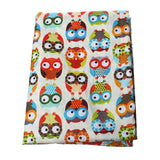 Owl Print Cotton and Linen Fabric