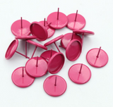 4pcs, 12mm Tray, Color Plated Earring Studs / Settings, Earrings Blank, Lead free and nickel free in Watermelon