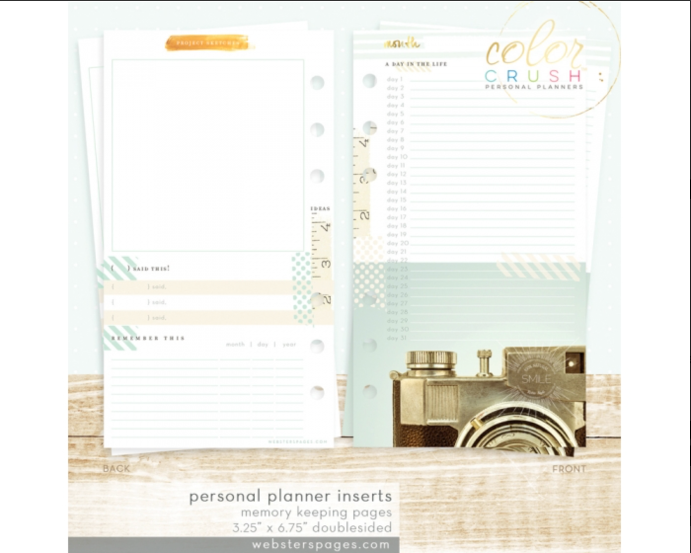 Webster Pages Memory Keeping Planner Inserts