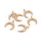 1pc, 16.5x14.5x2mm , 304 Stainless Steel Pendants, Double Horn/Crescent Moon in Gold Colour