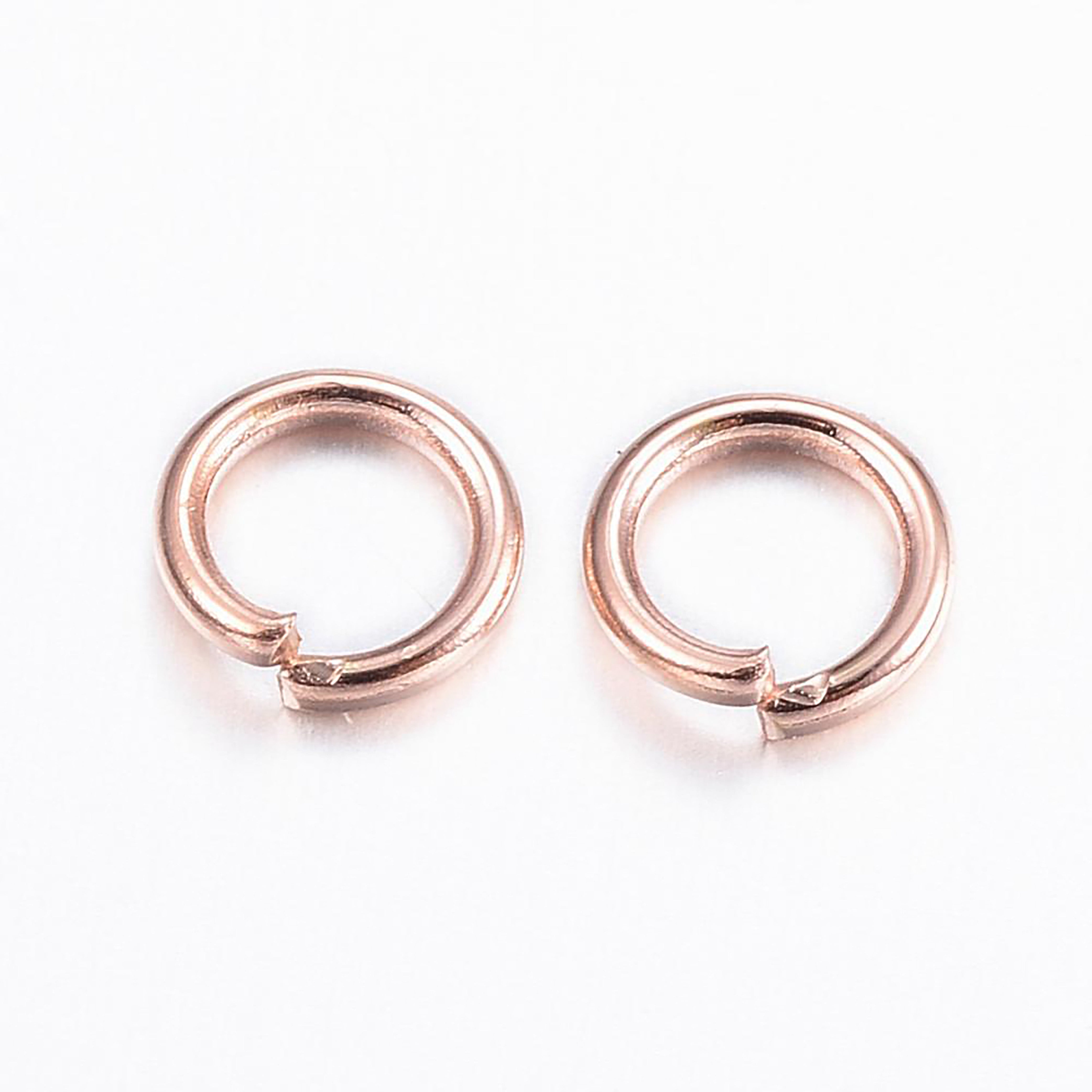 10pcs, 4.5mmx0.7mm, 304 Stainless Steel Open Jump Rings in Rose Gold
