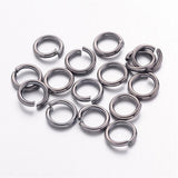 100 pcs, 6mm, Jump Rings, Close but Unsoldered, Brass, Gunmetal Colour