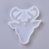 Pendant Silicone Molds, Resin Casting Molds, For UV Resin, Epoxy Resin Jewelry Making, Christmas Reindeer/Stag in Clear