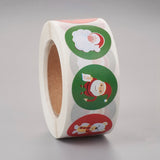 1 roll (500pcs/roll), 25mm, Thank You Round Stickers Labels in Christmas Prints