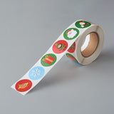 1 roll (500pcs/roll), 25mm, Thank You Round Stickers Labels in Christmas Prints