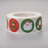 1 roll (500pcs/roll), 25mm, Thank You Round Stickers Labels in Christmas Prints