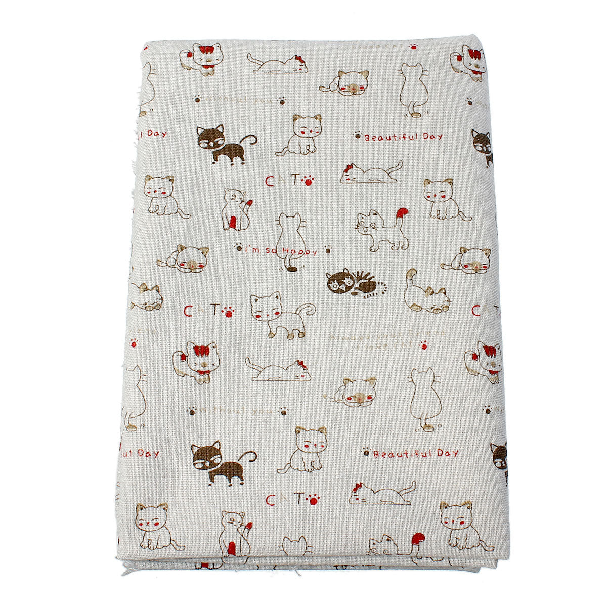 Cats Print Cotton and Linen Fabric