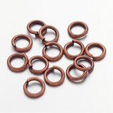 100 pcs, 6mm, Jump Rings, Close but Unsoldered, Brass, Red Copper Colour
