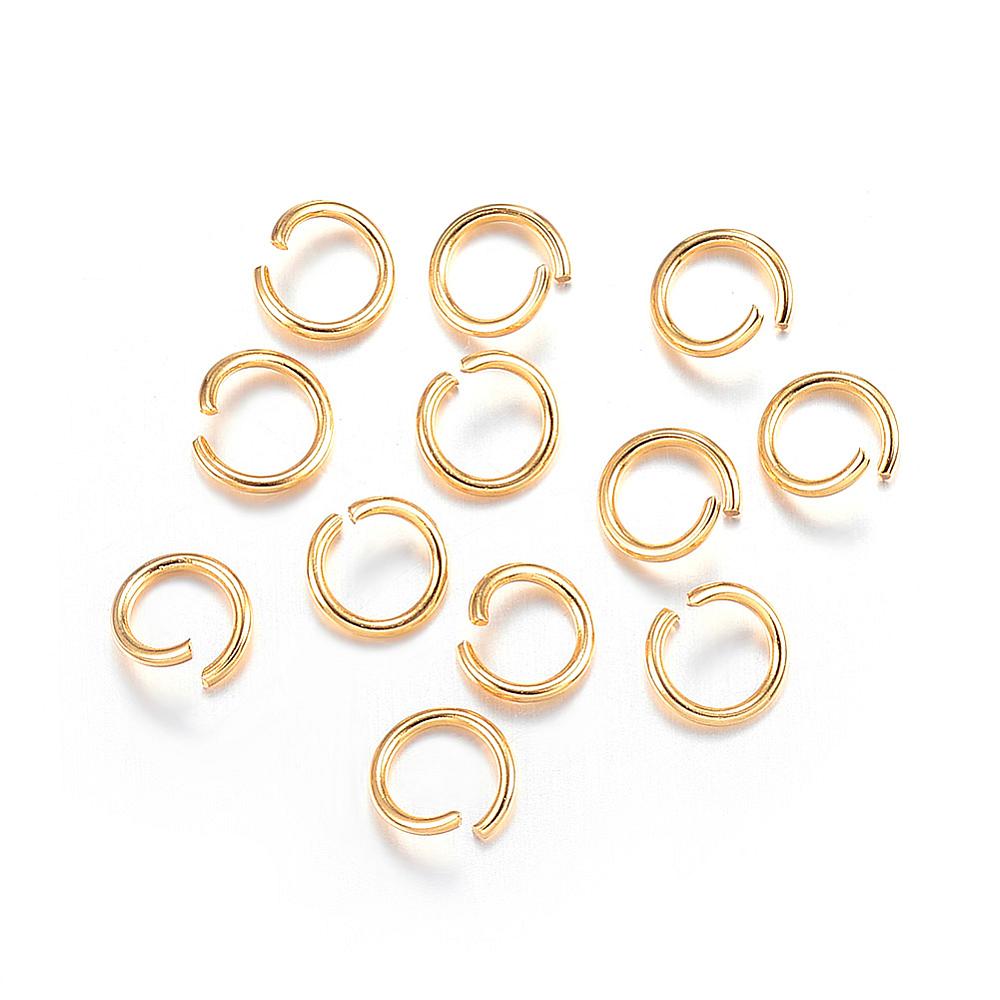 50 200 Gold Stainless Steel Jump Rings, 5 6 7 8 10mm, 18 Gauge
