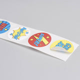 1 roll (500pcs/roll), 25mm, Thank You Round Stickers Labels in Superhero Print