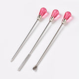 Epoxy UV Glue Tool, Stirring Tool, Dig Powder Spoon, Poke Needle, For UV Resin, Epoxy Resin Jewelry Making, with Teardrop Glass Head, Cerise